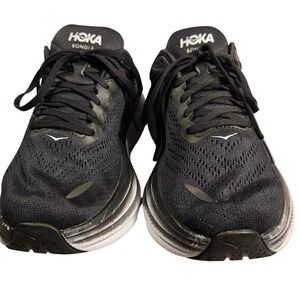 Hoka One One Bondi 8 Wide Womens 8D Black White Running Shoes 1127954 BWHT